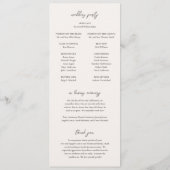 Programme Mariage Élégant Gris Traditionnel (Dos)