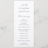 Programme Mariage Élégant Gris Traditionnel (Devant)