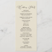 Programme Mariage Élégant Minimaliste Moderne Classique (Dos)