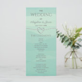 Programme Mariage élégant moderne argent vert (Debout devant)