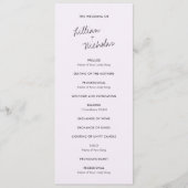 Programme Mariage élégant moderne au lilas (Devant)