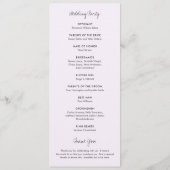 Programme Mariage élégant moderne au lilas (Dos)
