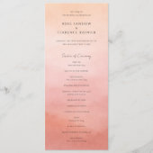 Programme Mariage Élégant Moderne de Style Côtier Corallien (Devant)