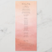 Programme Mariage Élégant Moderne de Style Côtier Corallien (Dos)