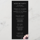 Programme Mariage Élégant Moderne Floral Rose Pâle (Dos)