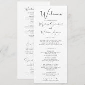Programme Mariage Élégant Moderne Noir & Blanc (Devant / Derrière)