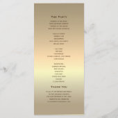 Programme Mariage Élégant Moderne Or (Dos)