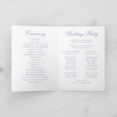 Programme Mariage Élégant Monogramme Bleu Poussiéreux Blason (Intérieur)