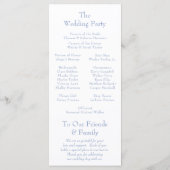 Programme Mariage Élégant Monogramme Bleu Poussiéreux Blason (Dos)