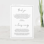 Programme Mariage Élégant Monogramme Noir et Blanc Intempore (Dos)
