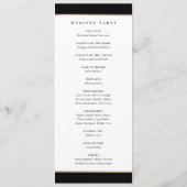 Programme Mariage Élégant Monogramme Noir et Or (Dos)