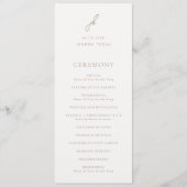 Programme Mariage Élégant Monogramme Script Terreux Neutre (Devant)