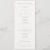 Programme Mariage Élégant Monogramme Script Terreux Neutre (Dos)