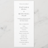 Programme Mariage Élégant Noir et Blanc Classique (Devant)