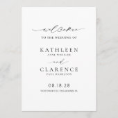 Programme Mariage Élégant Noir et Blanc Classique (Devant)