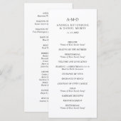 Programme Mariage élégant noir et blanc d'Andrea (Devant / Derrière)