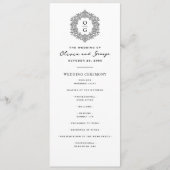 Programme Mariage Élégant Noir et Blanc Hérité (Devant)