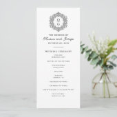 Programme Mariage Élégant Noir et Blanc Hérité (Debout devant)