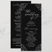 Programme Mariage élégant noir et blanc vintage classique (Devant / Derrière)