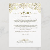 Programme Mariage élégant or et blanc : Message de bienvenue (Devant)