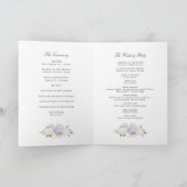 Programme Mariage Élégant Pliée Hydrangea Violet Floral (Intérieur)