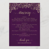 Programme Mariage Élégant Plum & Or : Accueil et Itinéraire (Dos)