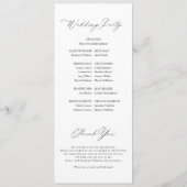 Programme Mariage Élégant Romantique Moderne (Dos)