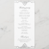 Programme Mariage élégant romantique orné d'argent (Dos)