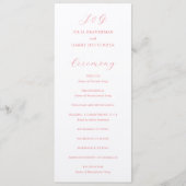 Programme Mariage Élégant Rose Corail Traditionnel (Devant)