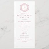 Programme Mariage Élégant Rose Héritage (Devant)
