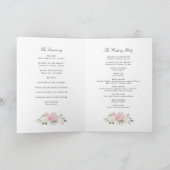 Programme Mariage Élégant Rose Pâle Hydrangea Plié (Intérieur)