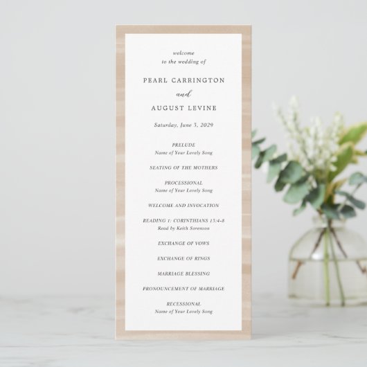Programme Mariage Élégant Sable Chic Côté Mer (Debout devant)