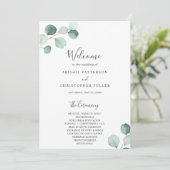 Programme Mariage Élégant Simple Sauge Verdure Eucalyptus (Debout devant)