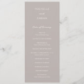 Programme Mariage élégant simple Taupe (Devant)