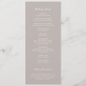 Programme Mariage élégant simple Taupe (Dos)