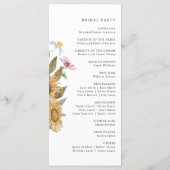 Programme Mariage Élégant Tournesol (Dos)