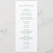 Programme Mariage élégant traditionnel vert émeraude (Dos)