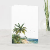 Programme Mariage élégant tropical de plage à l'aquarelle (Dos)