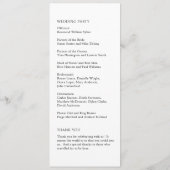 Programme Mariage Élégant Typographie Moderne (Dos)
