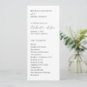 Programme Mariage Élégant Typographie Moderne (Debout devant)