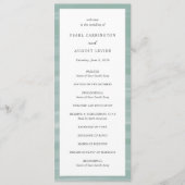 Programme Mariage Élégant Vert Atténué Chic Côtiers (Devant)