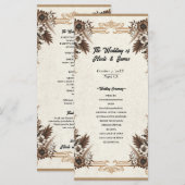 Programme Mariage Élégant Vintage Bohème Floral  (Devant / Derrière)