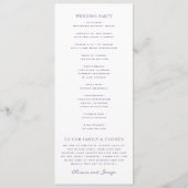 Programme Mariage Élégant Violet Héritage (Dos)
