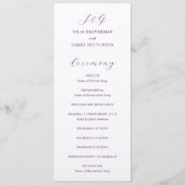 Programme Mariage Élégant Violet Traditionnel (Devant)