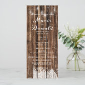 Programme Mariage en bois rustique et lanternes (Debout devant)