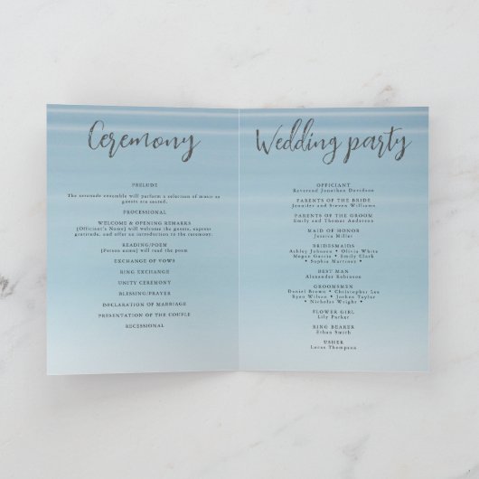 Programme Mariage en bord de mer sous le soleil couchant (Intérieur)