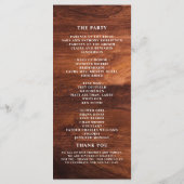 Programme Mariage en Grain de Bois de Grange Rustique (Dos)