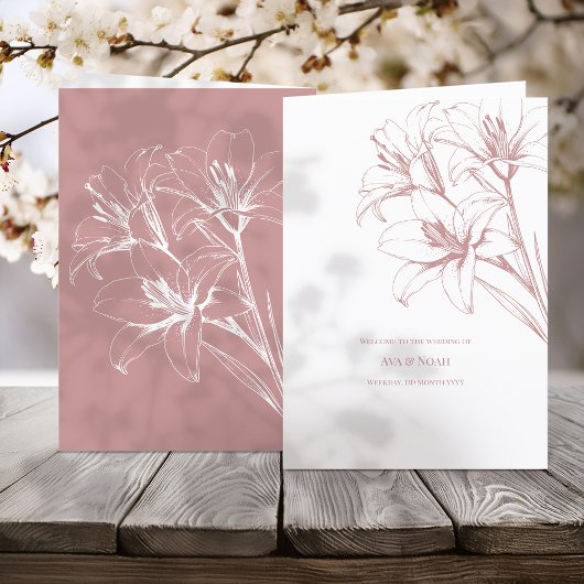 Programme Mariage en plan rose Lily