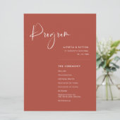 Programme Mariage en terre cuite élégant et moderne (Debout devant)