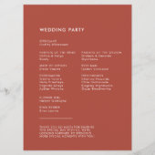 Programme Mariage en terre cuite élégant et moderne (Dos)